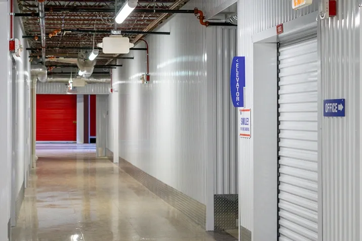 Indoor storage units with elevator access in climate-controlled facility